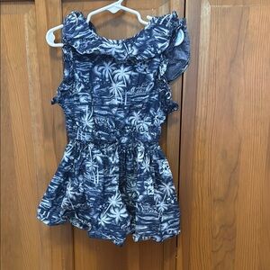 Tropical Blue Kids Romper size 4-5